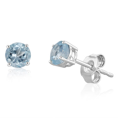 Natural Emerald Stud Earrings in Sterling Silver