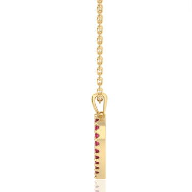 Created Ruby Open Heart Pendant in 9ct White Gold