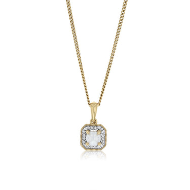 0.49 Carat Freshwater Pearl and Diamond Pendant in 9ct Yellow Gold