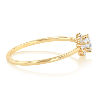 Cubic Zirconia Flower Ring in 9ct Yellow Gold