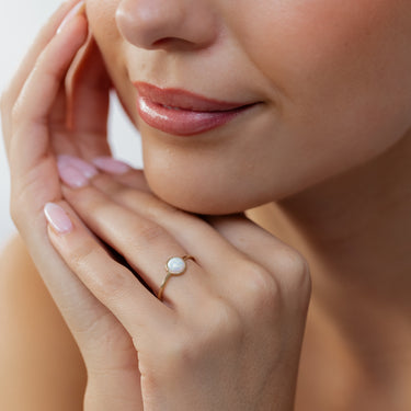 Created Opal Bezel Ring in 9ct Yellow Gold