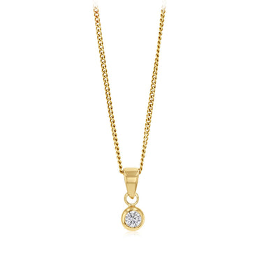 Cubic Zirconia Pendant in 9ct Yellow Gold