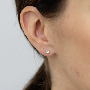 Cubic Zirconia 4mm Stud Earrings in 9ct Yellow Gold