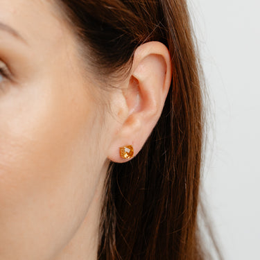 1.80 Carat Citrine Stud Earrings in Gold Plated Sterling Silver