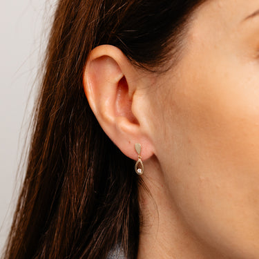 Cubic Zirconia Drop Earrings in 9ct Yellow Gold