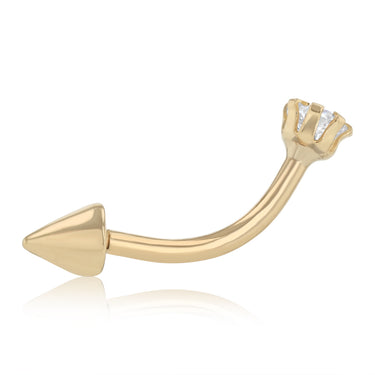 Cubic Zirconia Nose Piercing in 9ct Yellow Gold