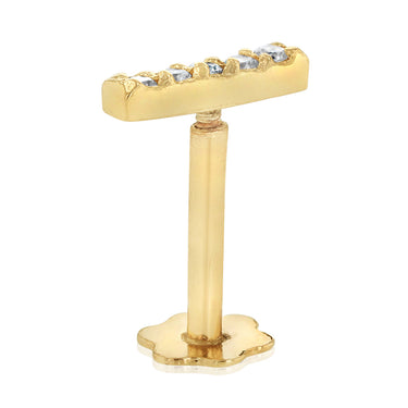 Cubic Zirconia Flatback Nose Piercing in 9ct Yellow Gold