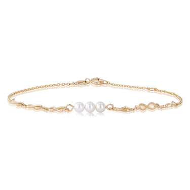 Pearl Eternity 19cm Bracelet in 9ct Yellow Gold
