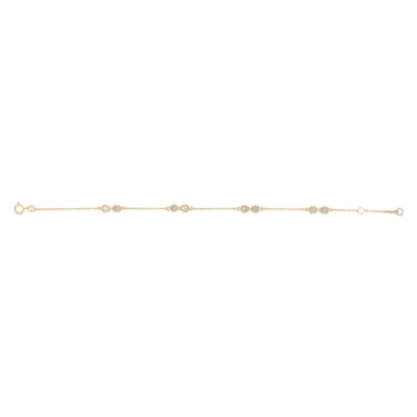 Mother of Pearl Infinity Adjustable 19cm Bracelet in 9ct Yellow Gold
