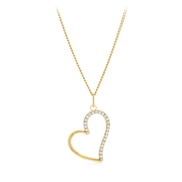 Cubic Zirconia Heart Pendant in 9ct Yellow Gold