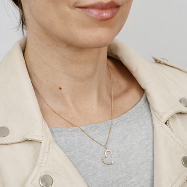 Cubic Zirconia Heart Pendant in 9ct Yellow Gold