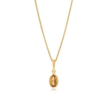 Natural Citrine Bezel Pendant in 9ct Yellow Gold