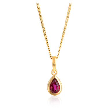 Created Ruby Pendant in 9ct Yellow Gold