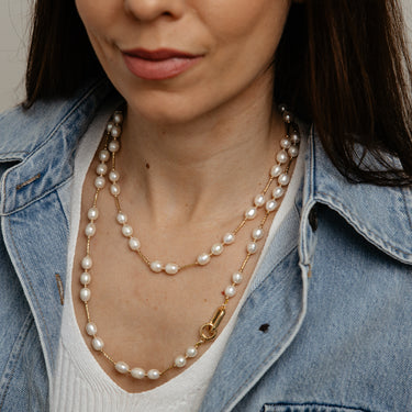 White Rice Pearl 100cm Necklace