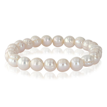 White Potato Pearl Elastic Bracelet