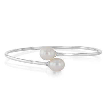 Rice Pearl Bangle in Sterling Silver