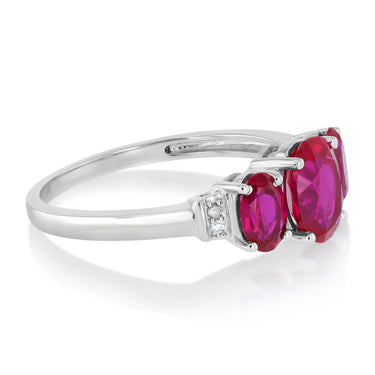 Created Ruby and Diamond Ring in Sterling Silver