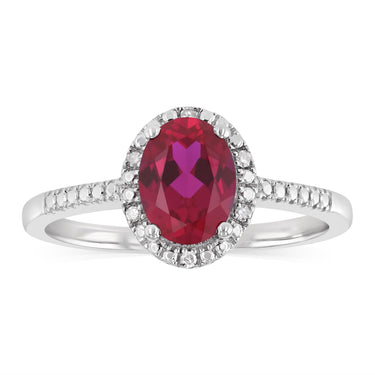 Created Ruby and Diamond Ring in Sterling Silver