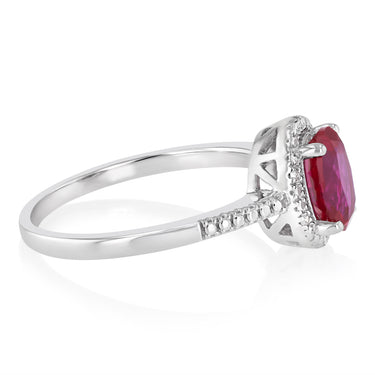 Created Ruby and Diamond Ring in Sterling Silver