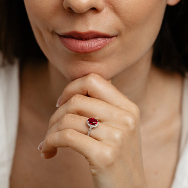 Created Ruby and Diamond Ring in Sterling Silver