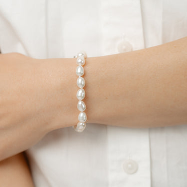 Pink Freshwater Pearl Bracelet in Sterling Silver