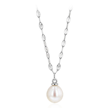 7-8mm White Freshwater Pearl Pendant in Sterling Silver
