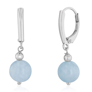 Aquamarine Drop Earrings in Sterling Silver