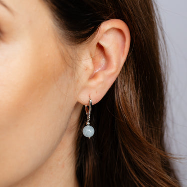 Aquamarine Drop Earrings in Sterling Silver