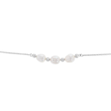 White Freshwater Pearl Bracelet in Sterling Silver