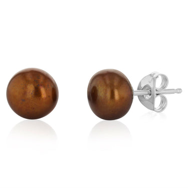 7-8mm Multicolour Freshwater Pearl Earrings Set in Sterling Silver
