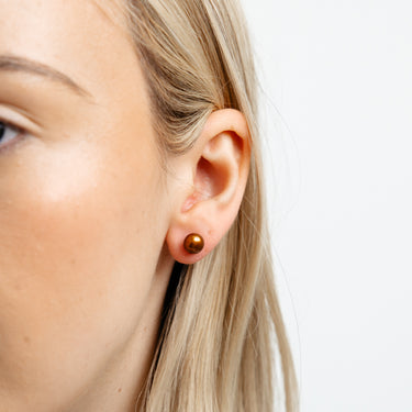 7-8mm Multicolour Freshwater Pearl Earrings Set in Sterling Silver