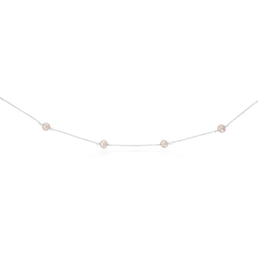 6-7mm Pink Freshwater Pearl Chain and Earrings Set in Sterling Silver