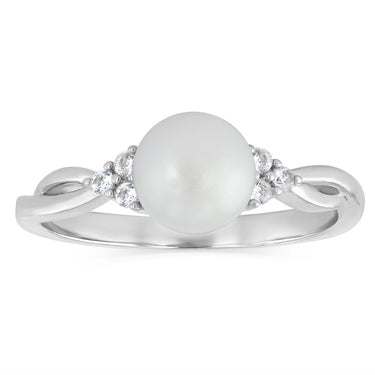 6-7mm White Freshwater Pearl Ring in Sterling Silver