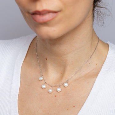 6-7mm White Freshwater Pearl Chain in Sterling Silver