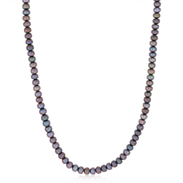 6-7mm Black Freshwater Pearl Chain in Sterling Silver