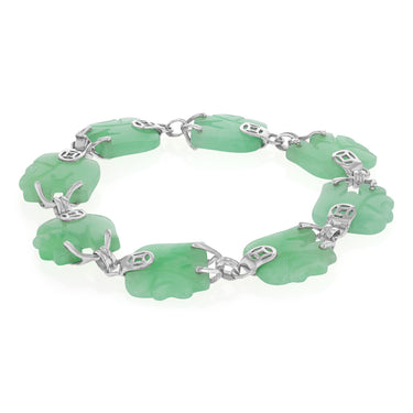 Elephant Jade Bracelet in Sterling Silver