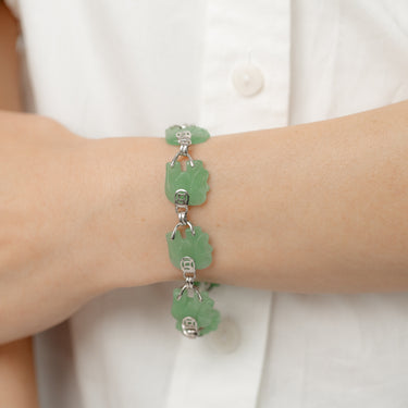 Elephant Jade Bracelet in Sterling Silver