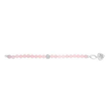 10mm Rose Quartz Bracelet in Sterling Silver