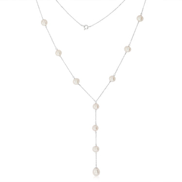 6-9mm White Freshwater Pearl Chain in Sterling Silver