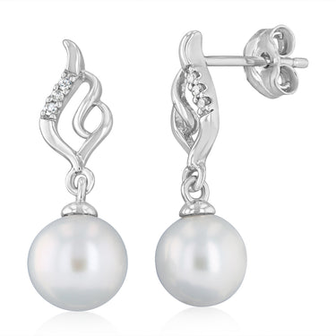 Freshwater Pearl Pendant and Earrings Set in Sterling Silver