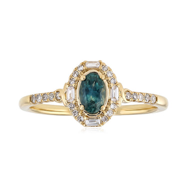 Sapphire and Diamond Ring in 9ct Yellow Gold