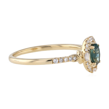 Sapphire and Diamond Ring in 9ct Yellow Gold