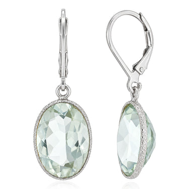 Green Quartz Drop Earrings in Sterling Silver