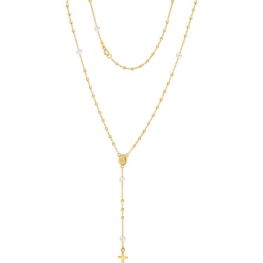 Pearl Rosary 45cm Necklace in 9ct Yellow Gold
