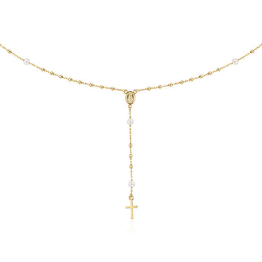 Pearl Rosary 45cm Necklace in 9ct Yellow Gold
