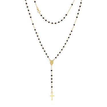 Enamel Rosary 45cm Necklace in 9ct Yellow Gold