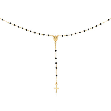 Enamel Rosary 45cm Necklace in 9ct Yellow Gold