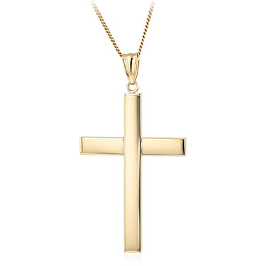 Onyx Cross Pendant in 9ct Yellow Gold