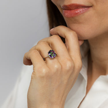 Mystic Quartz Ring in Sterling Silver