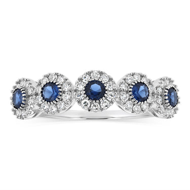 Luminesce Lab Grown 1/4 Carat Diamonds 3 Created Sapphire Sterling Silver